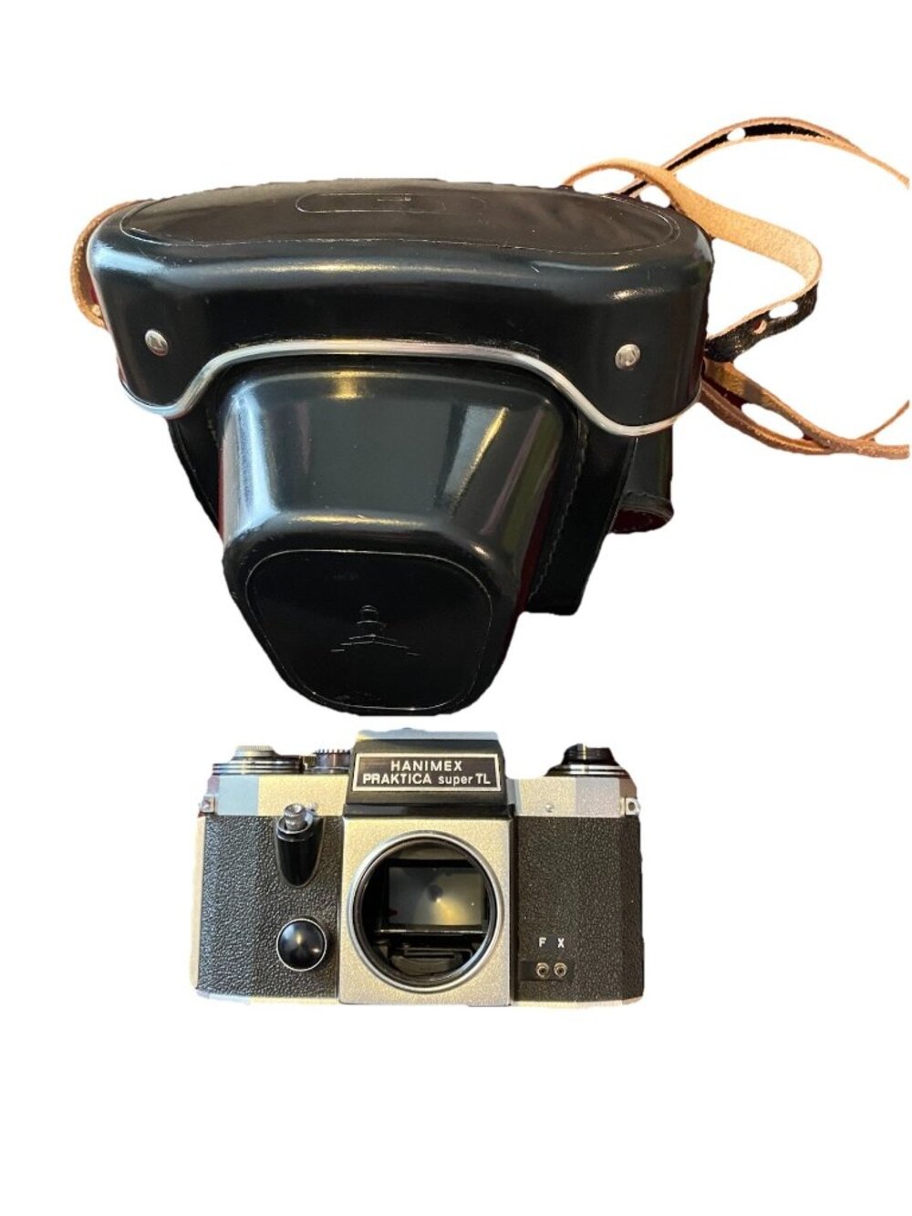 Hanimex Praktica Super TL 35mm SLR Film Camera Body  W/Case Untested Parts Only